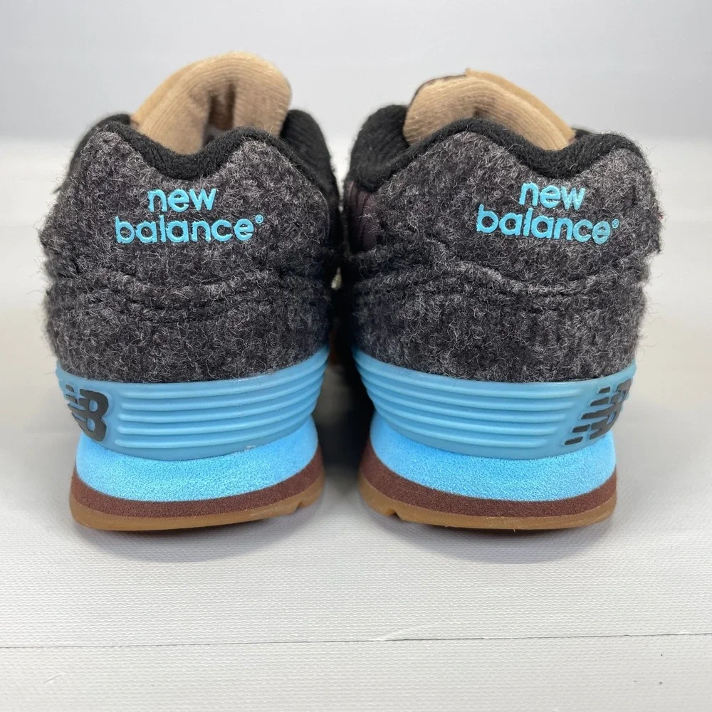 New Balance 574 Infant Shoes Kids Toddler Size 2 EU 17 Brown Strap Sneakers